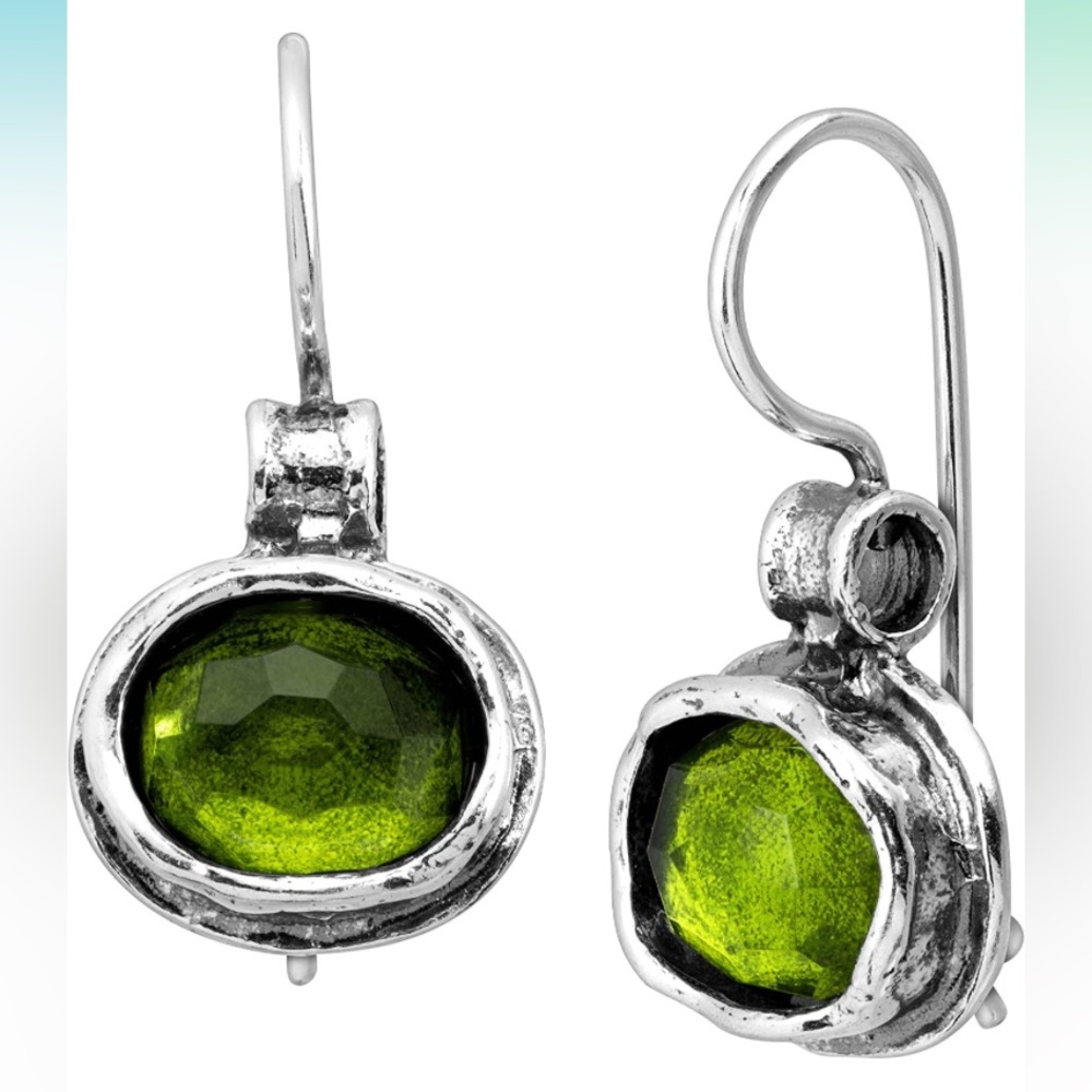 SILPADA DAINTREE EARRINGS ~ .925 sterling & green quartz